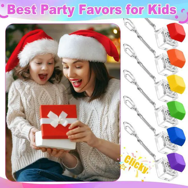 Alt view image 6 of 6 - Keyboard Fidget Clicker Keyboard Keychain Decompression Relief Toys Button Stress Relief Gifts for Adults Pass the Time Office Party Favors (Classic Color)