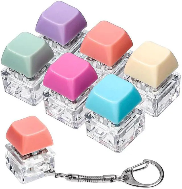 Main image of Keyboard Fidget Toys, Single-Key Keyboard Keychain Decompression Toys, Push Bubble Button Sensory Gifts for Stress and Anxiety Relieve (Macaron Colors)