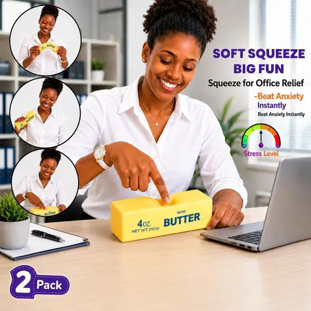 Alt view image 2 of 7 - Butter Squishy 2 Pack, Slow Rising Squishy Butter Stick Fidget Toy