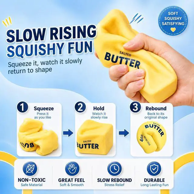 Alt view image 5 of 7 - Butter Squishy 2 Pack, Slow Rising Squishy Butter Stick Fidget Toy