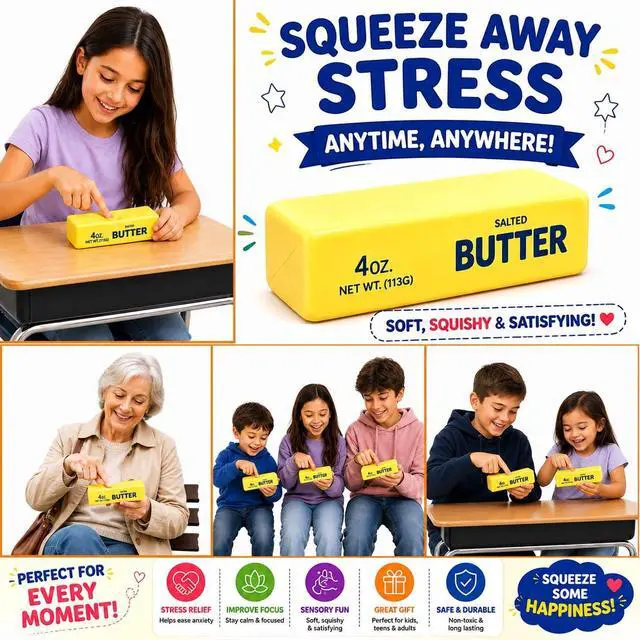 Alt view image 7 of 7 - Butter Squishy 2 Pack, Slow Rising Squishy Butter Stick Fidget Toy
