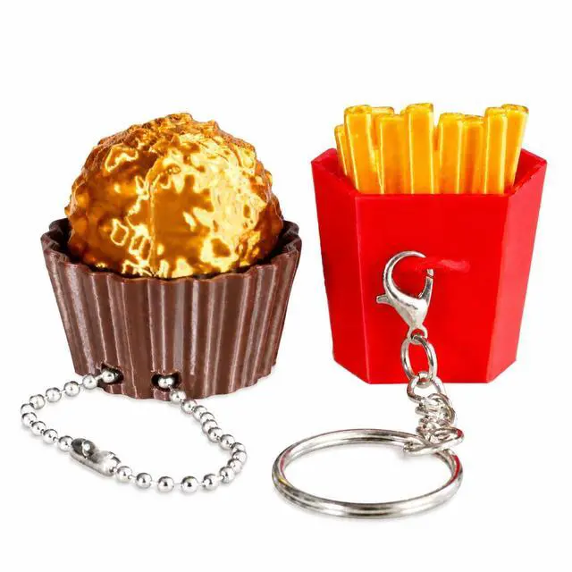 Alt view image 4 of 7 - Keyboard Fidget Toy 2PCS Clicker Fidget Set Fries & Chocolate 3D Printed Keyboard Clicker Fidget Keychain Clicky Stress Relief Toy for Adults Anxiety ADHD Desk Toy (Fries & Chocolate)