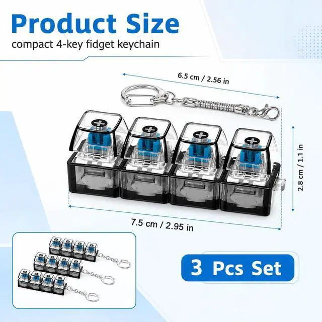 Alt view image 2 of 6 - Clicky Keyboard Fidget Suitable for Adults(No Light,Tran Black)
