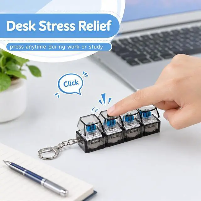 Alt view image 4 of 6 - Clicky Keyboard Fidget Suitable for Adults(No Light,Tran Black)