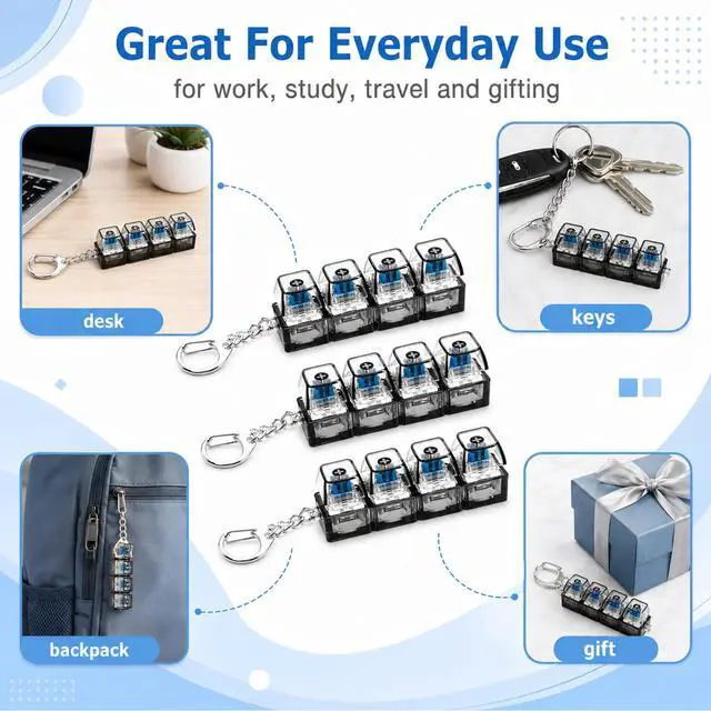 Alt view image 5 of 6 - Clicky Keyboard Fidget Suitable for Adults(No Light,Tran Black)