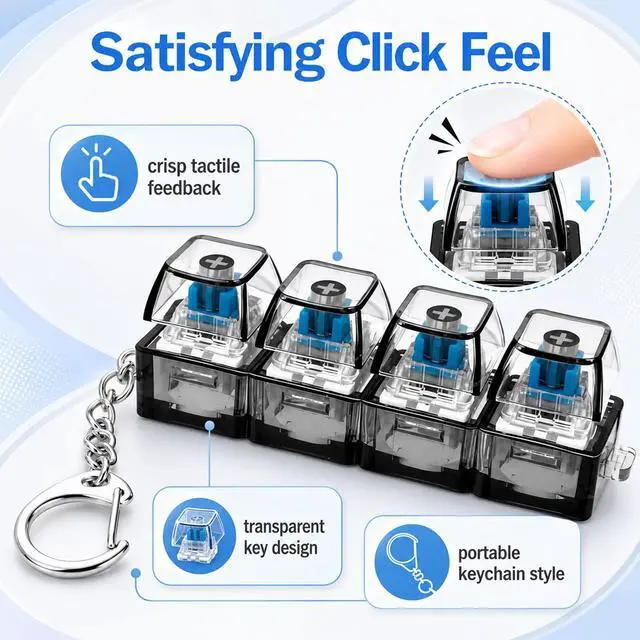 Alt view image 3 of 6 - Clicky Keyboard Fidget Suitable for Adults(No Light,Tran Black)