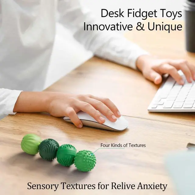 Alt view image 3 of 7 - Silicone Magnetic Balls Fidget Toys for Adults & Teens,4PCS Stress Relief Sensory Toys for Autism ADHD Anxiety,Fun Textures Gadgets,Office Desk Toy,Stocking Stuffers for Women Men Teen Gift