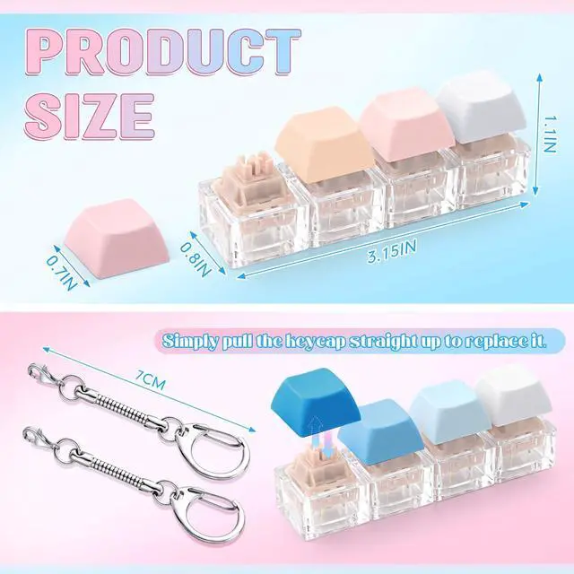 Alt view image 3 of 7 - Keyboard Fidget Clicker- Clicky & Silent,Macaron Colors