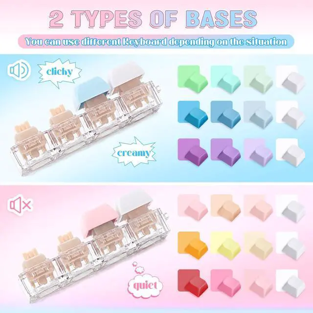 Alt view image 2 of 7 - Keyboard Fidget Clicker- Clicky & Silent,Macaron Colors