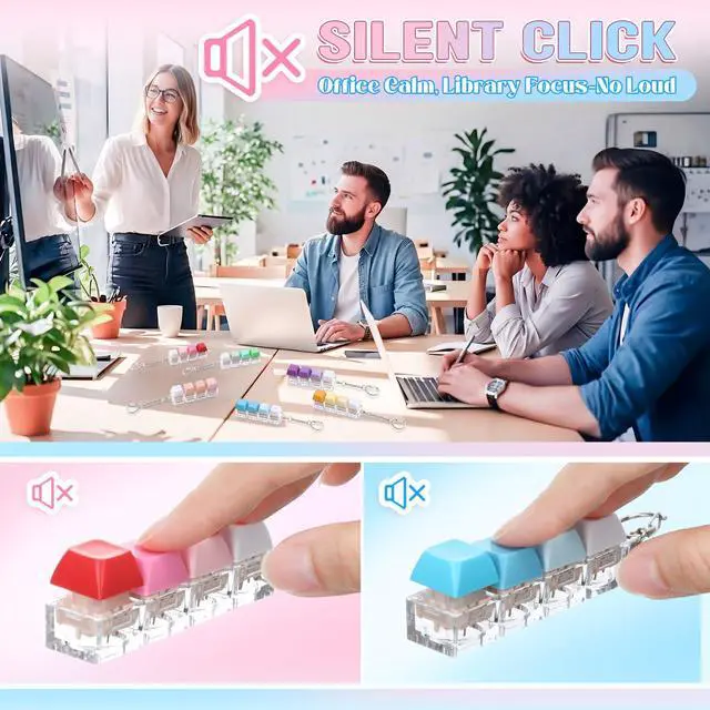 Alt view image 5 of 7 - Keyboard Fidget Clicker- Clicky & Silent,Macaron Colors