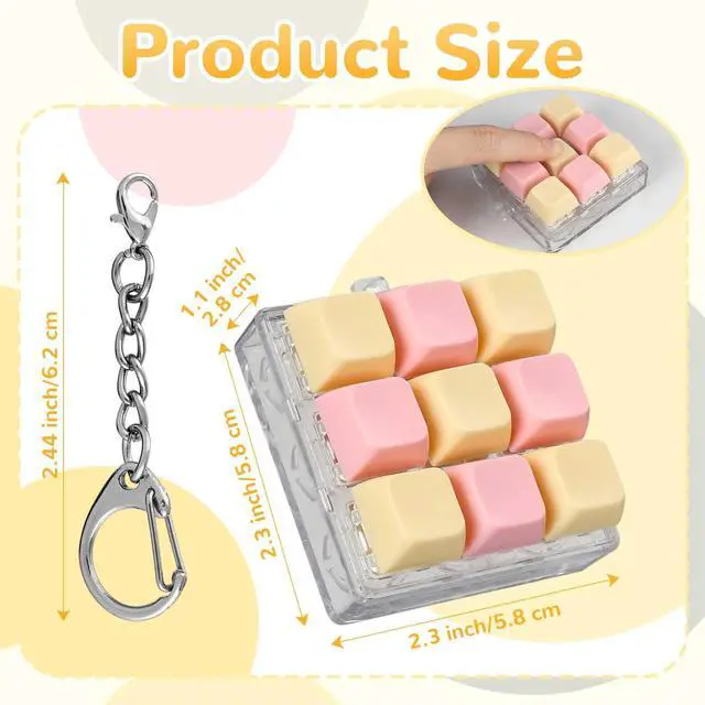 Alt view image 2 of 7 - 1 PC Keyboard Fidgets, 9-in-1 Keyboard Clicker Keychain, Anxiety & Stress Reliever Autism Fidget, Push Bubble Sensory Fidgets for Stress Relief Pass Time (9 Keyboard R)