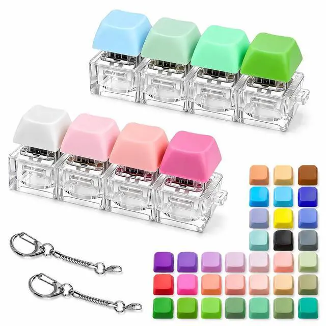 Main image of Clicky Keyboard Fidget Toy 2-Pack, 43 Keycaps, Mix-and-Match Colors