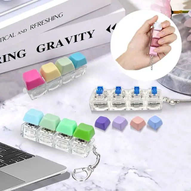 Alt view image 6 of 7 - Clicky Keyboard Fidget Toy 2-Pack, 43 Keycaps, Mix-and-Match Colors