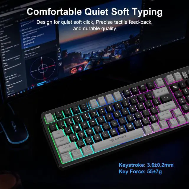 Alt view image 7 of 7 - Wireless Gaming Keyboard & Mouse Combo for PC Gamers
