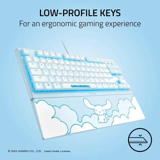 Alt view image 2 of 7 - Gaming Keyboard, Low-Profile Keys, Cinnamoroll Edition