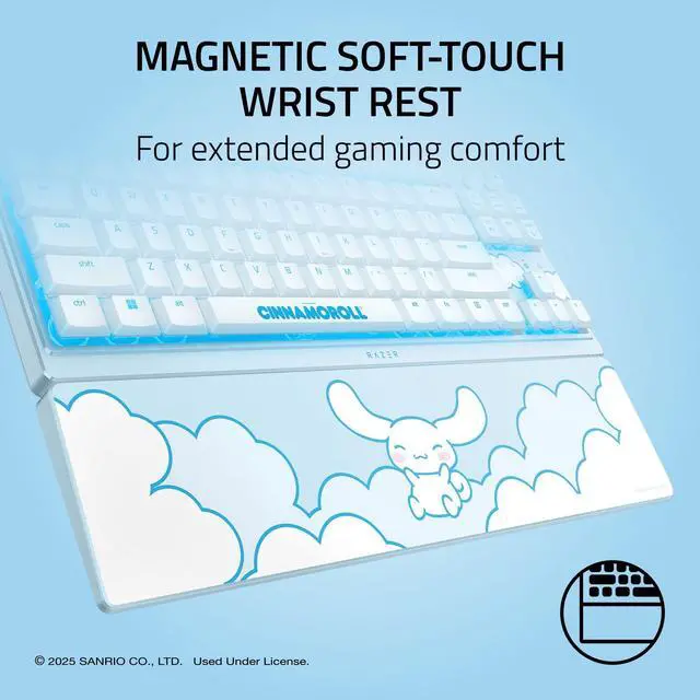 Alt view image 6 of 7 - Gaming Keyboard, Low-Profile Keys, Cinnamoroll Edition