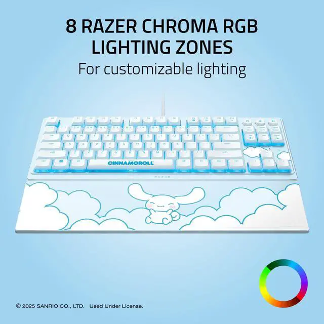 Alt view image 7 of 7 - Gaming Keyboard, Low-Profile Keys, Cinnamoroll Edition