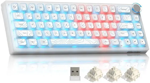 Main image of Keyboard Gaming, Wireless Mechanical Creamy Keyboard QMK/VIA