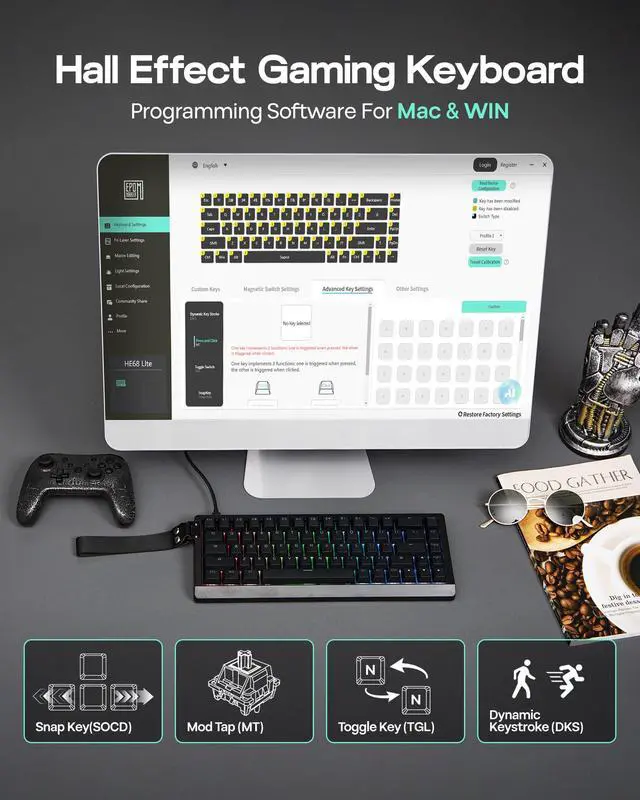 Alt view image 4 of 7 - Lite Hall Effect Gaming Keyboard, 8k Polling & 128K Scan Rate