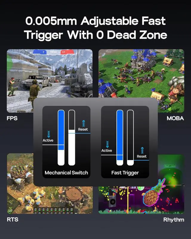 Alt view image 6 of 7 - Lite Hall Effect Gaming Keyboard, 8k Polling & 128K Scan Rate