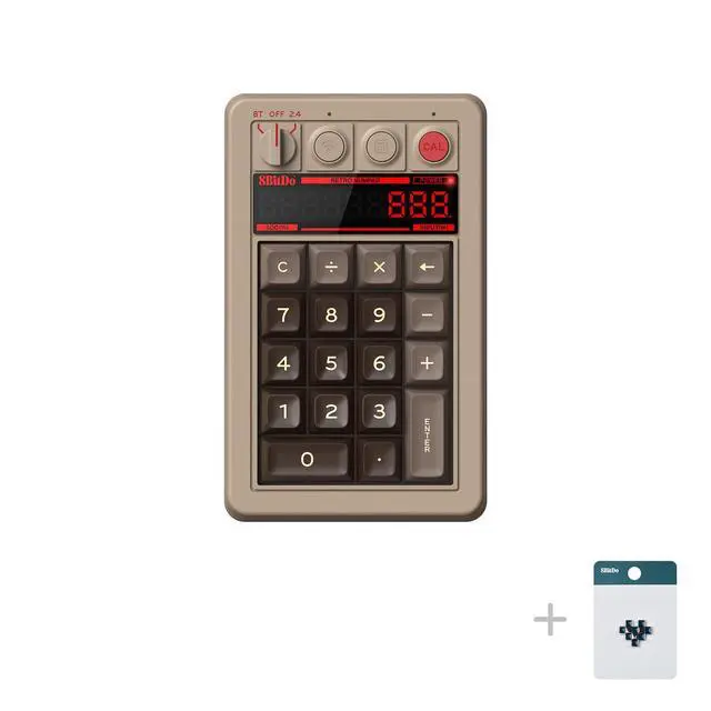 Alt view image 2 of 7 - Key Retro Mechanical Numpad, Supports PC & Standard Calculator Mode, Hot-swappable, PC Calculator Shortcut Button, Bluetooth/2.4G/Wired for Windows and Android - C64 Edition