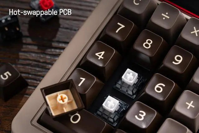 Alt view image 6 of 7 - Key Retro Mechanical Numpad, Supports PC & Standard Calculator Mode, Hot-swappable, PC Calculator Shortcut Button, Bluetooth/2.4G/Wired for Windows and Android - C64 Edition