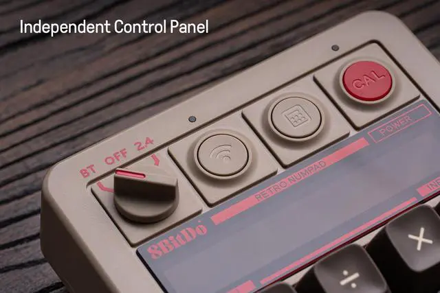 Alt view image 5 of 7 - Key Retro Mechanical Numpad, Supports PC & Standard Calculator Mode, Hot-swappable, PC Calculator Shortcut Button, Bluetooth/2.4G/Wired for Windows and Android - C64 Edition