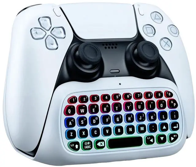 Main image of Wireless Mini Keyboard for PS5 DualSense & Edge Controller, Bluetooth Chatpad with Dynamic RGB Backlight, Built-in Speaker & 3.5mm Audio Jack, Rechargeable Message Keypad for PlayStation 5