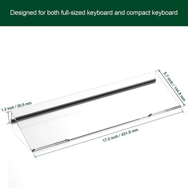 Alt view image 2 of 7 - Computer Keyboard Stand Holder - Ergonomic Acrylic Keyboard Stand for Desktop Comfortable Keyboard Tray Riser with Silicone Anti-Slip Strip for Home School Office Desk Accessory, Clear