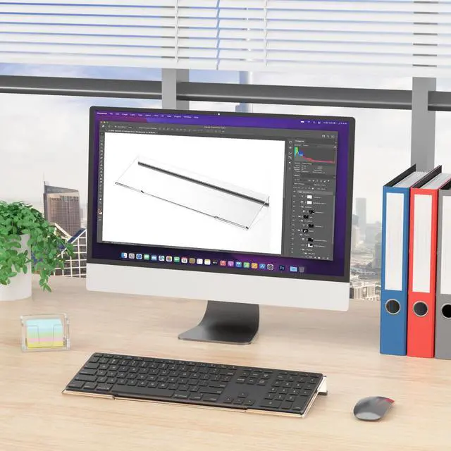 Alt view image 7 of 7 - Computer Keyboard Stand Holder - Ergonomic Acrylic Keyboard Stand for Desktop Comfortable Keyboard Tray Riser with Silicone Anti-Slip Strip for Home School Office Desk Accessory, Clear