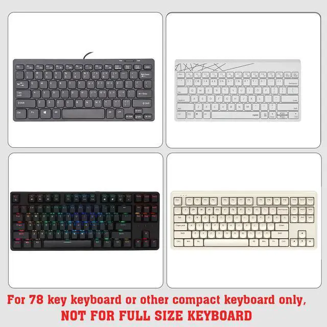 Alt view image 7 of 7 - Acrylic Tilted Computer Keyboard Stand for Compact Keyboard, 78 Keys Keyboard, with White Silicone Strip, 11.8 Inch Width