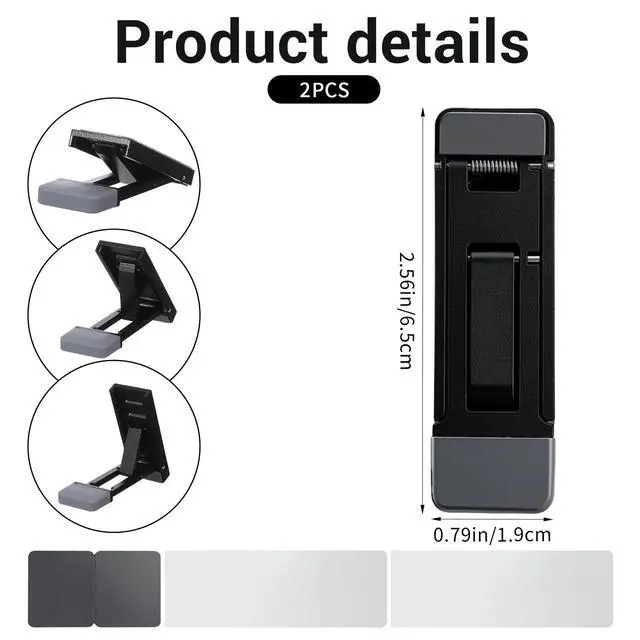 Alt view image 2 of 7 - Keyboard Riser Tilt, Foldable Keyboard Riser Stand for Desk, Adjustable Mini Portable Laptop Feet with Anti-Slip Pads Three Tilt Angle for Most Keyboards Office Accessories (Black)