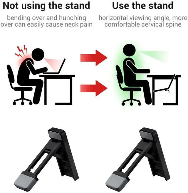 Alt view image 4 of 7 - Keyboard Riser Tilt, Foldable Keyboard Riser Stand for Desk, Adjustable Mini Portable Laptop Feet with Anti-Slip Pads Three Tilt Angle for Most Keyboards Office Accessories (Black)