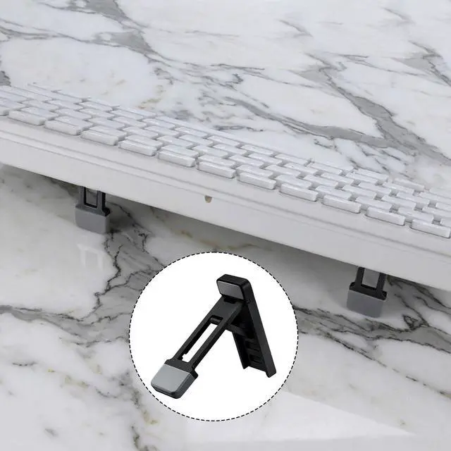 Alt view image 6 of 7 - Keyboard Riser Tilt, Foldable Keyboard Riser Stand for Desk, Adjustable Mini Portable Laptop Feet with Anti-Slip Pads Three Tilt Angle for Most Keyboards Office Accessories (Black)