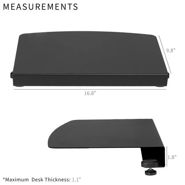 Alt view image 4 of 7 - inch Corner Desk Connector Sleeve Plate, L Desk Platform Extender Attachment, Black, DESK-AC07C