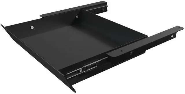 Main image of Under Desk Mounted Sliding Drawer with 60 Degree Tilt Panel to Pull Out, 15'' Long & 9'' deep Large Storage Organizer for Sit Stand Workstation