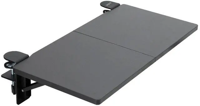 Main image of Clamp-on 24 x 12 inch (14 Including Clamps) Desk Extender, Wrist Support, Foldable Keyboard Tray, Table Mount for Sit Stand Desks, Black, DESK-EXT24.