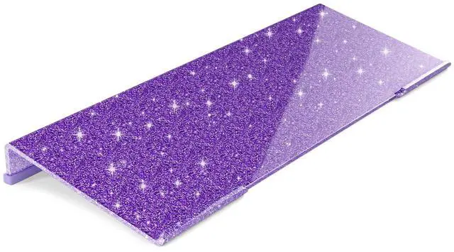 Main image of Ergonomic Computer Keyboard Stand - 17 Inch Glitter Purple Acrylic Keyboard Riser for Desk Tilted Keyboard Holder Tray with Non-Slip Strip for Home Office Easy Typing & Working