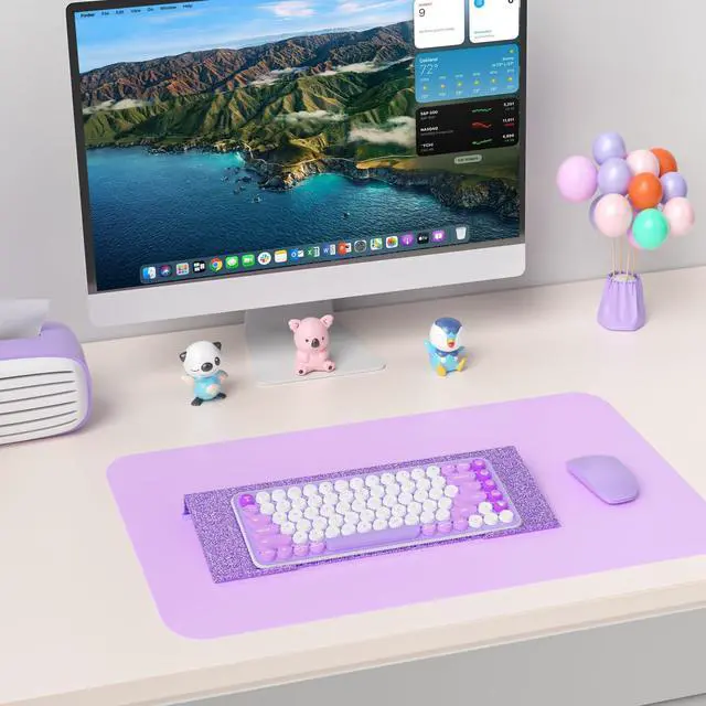 Alt view image 3 of 7 - Ergonomic Computer Keyboard Stand - 17 Inch Glitter Purple Acrylic Keyboard Riser for Desk Tilted Keyboard Holder Tray with Non-Slip Strip for Home Office Easy Typing & Working