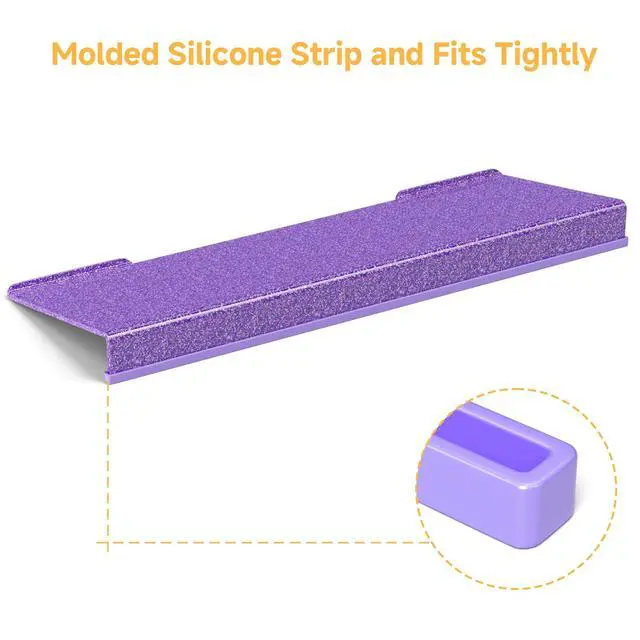 Alt view image 6 of 7 - Ergonomic Computer Keyboard Stand - 17 Inch Glitter Purple Acrylic Keyboard Riser for Desk Tilted Keyboard Holder Tray with Non-Slip Strip for Home Office Easy Typing & Working