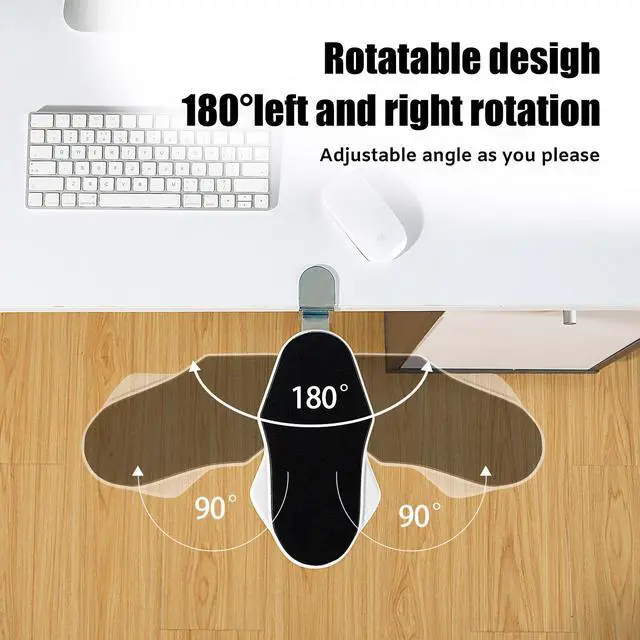 Alt view image 2 of 7 - Computer Arm Rest for Desk, 180° Swivel and 90° Foldable, White