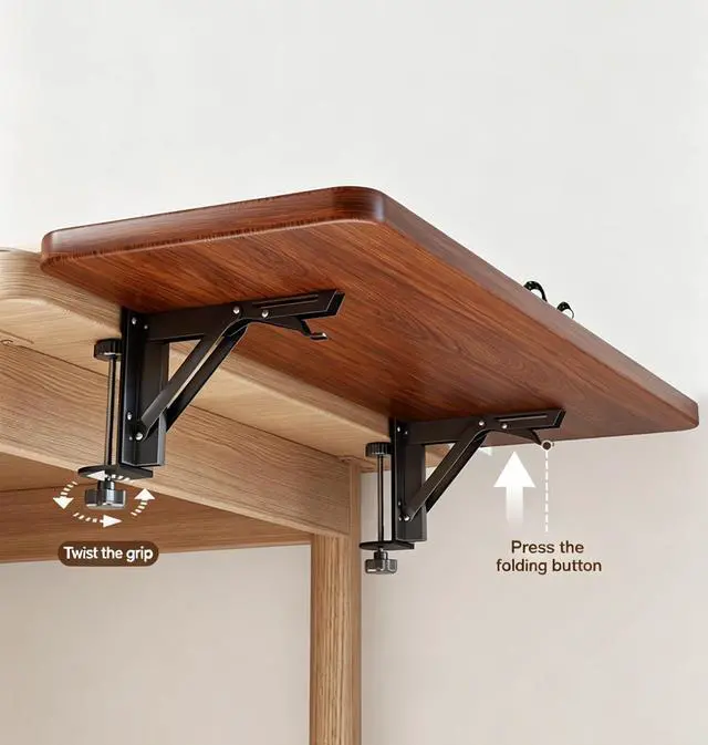 Alt view image 7 of 7 - Desk Extender Tray, 24 * 10 Inch Ergonomic Clamp On Desk Extender, Mouse & Keyboard Extender for Desk, No Drill Keyboard Tray Under Desk for Home Office Workspace (Walnut, 24 * 10 Inch)