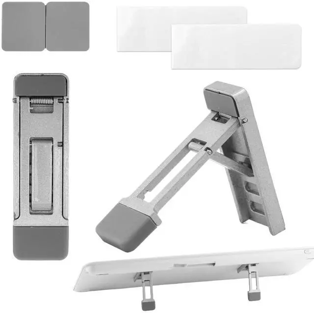 Main image of Foldable Keyboard Riser Stand for Desk, Adjustable Tilt & Portable Mini Laptop Feet Ergonomic Computer Keyboard Lift with Anti-Slip Pads Office Accessories (Silver)