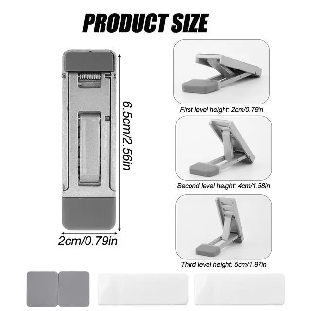Alt view image 2 of 7 - Foldable Keyboard Riser Stand for Desk, Adjustable Tilt & Portable Mini Laptop Feet Ergonomic Computer Keyboard Lift with Anti-Slip Pads Office Accessories (Silver)
