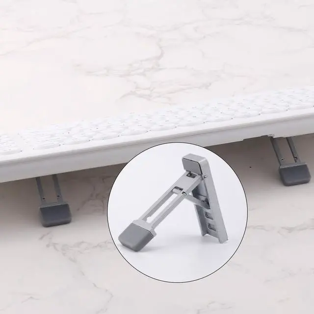 Alt view image 3 of 7 - Foldable Keyboard Riser Stand for Desk, Adjustable Tilt & Portable Mini Laptop Feet Ergonomic Computer Keyboard Lift with Anti-Slip Pads Office Accessories (Silver)