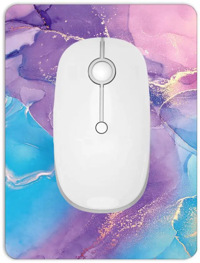 Main image of Small Mouse Pad, Mini Mouse Pad 6 X 8 Inch with Non-Slip Rubber Base for Keyboard Tray Laptops Wireless Mouse Home Office Travel, Washable & Portable (Marble Purple Blue)