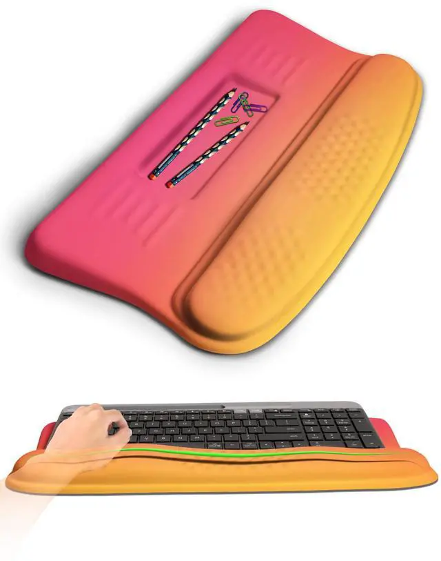 Main image of Ergonomic Wave Wrist Rest with Keyboard Stand, Cushioned Palm Rest, Comfortable Integrated Memory Foam for Natural Typing and Relieve Wrist Pain, Sunrise Morning Light