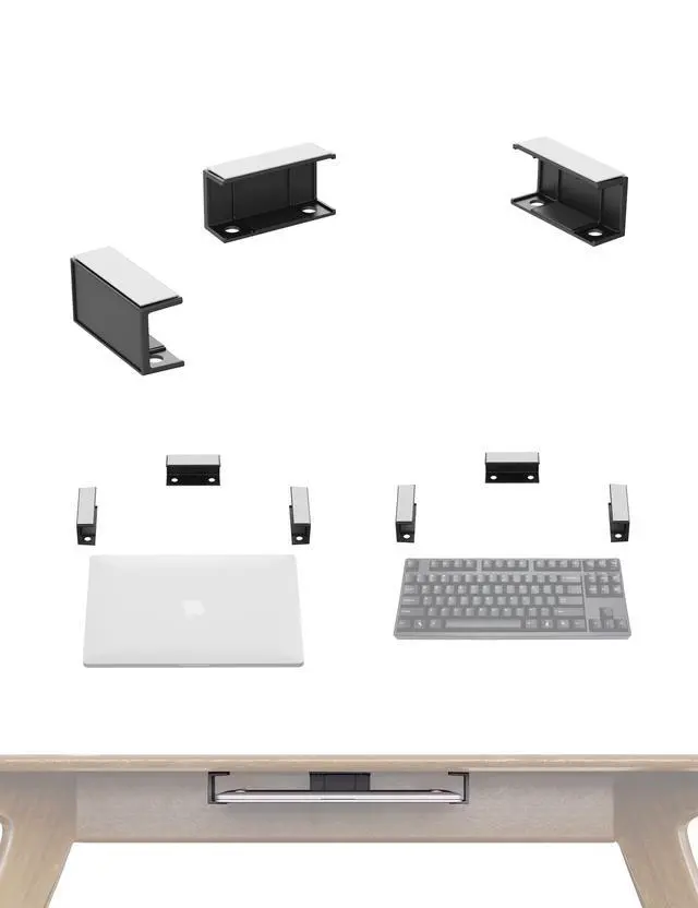 Alt view image 7 of 7 - Under Desk Laptop Holder, (Black)