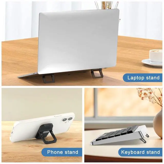 Alt view image 6 of 7 - 2 Pcs Adjustable Keyboard Lifter for Desk,Portable Anti-Slip Laptop Feet, RiserInvisible Computer Keyboard Stand, Laptop Kickstand Feet(2.36 x 1.18 inch)