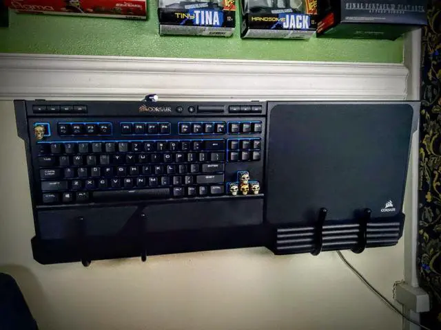Alt view image 6 of 7 - Keyboard Mouse Wall Mount Wall Holder Wall Rack - No Keyboard No Mouse